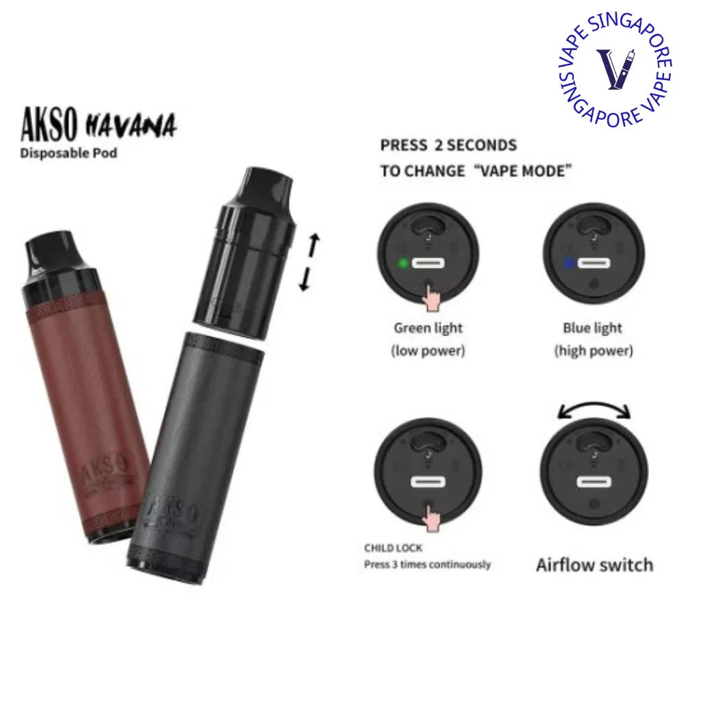 HCigar AKSO HAVANA Pre-fill Pod Kit 600mAh - Vape Singapore SG Vape
