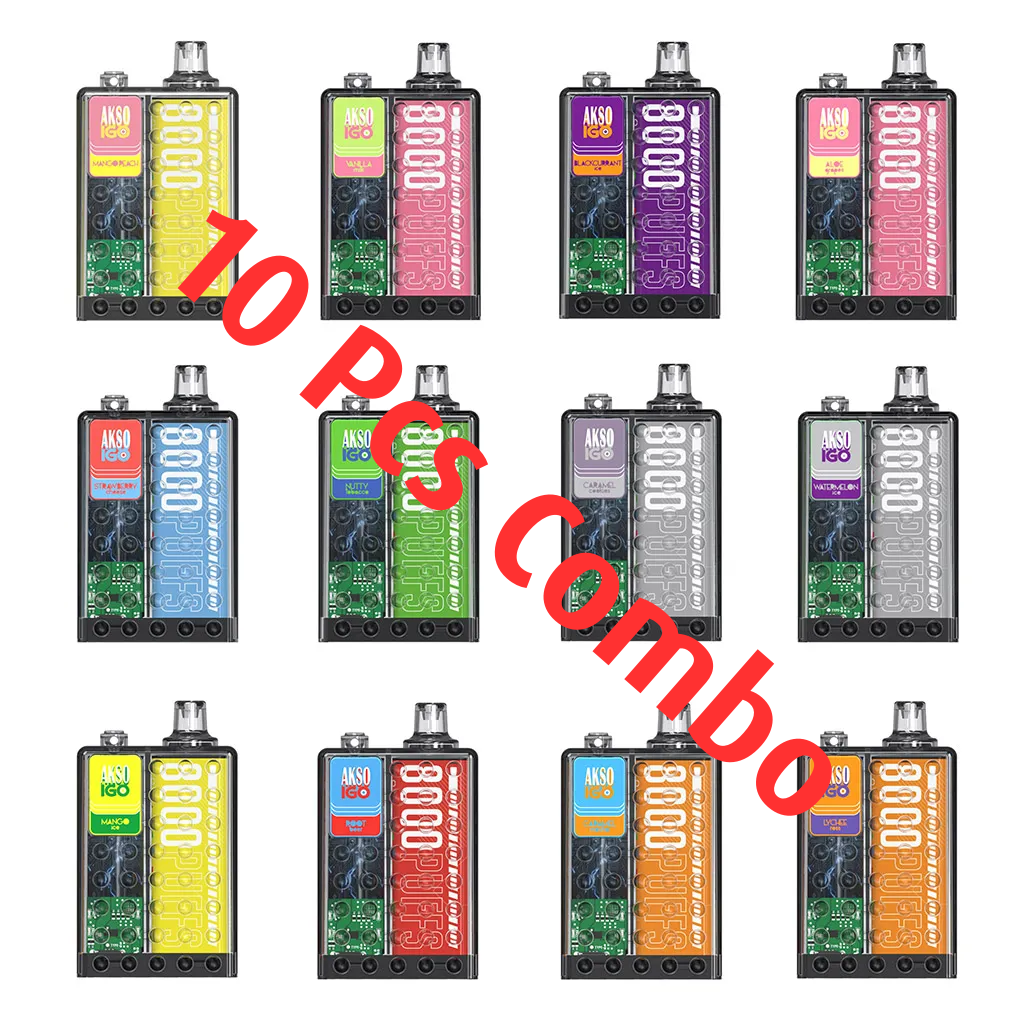 Akso Igo 8000 Puff 10 Pcs Combo - Vape Singapore SG Vape