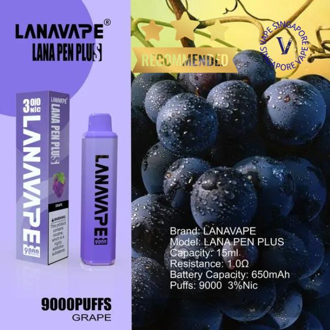 Lana Pen Plus 9000 Puff Ready Stock - Vape Singapore SG Vape