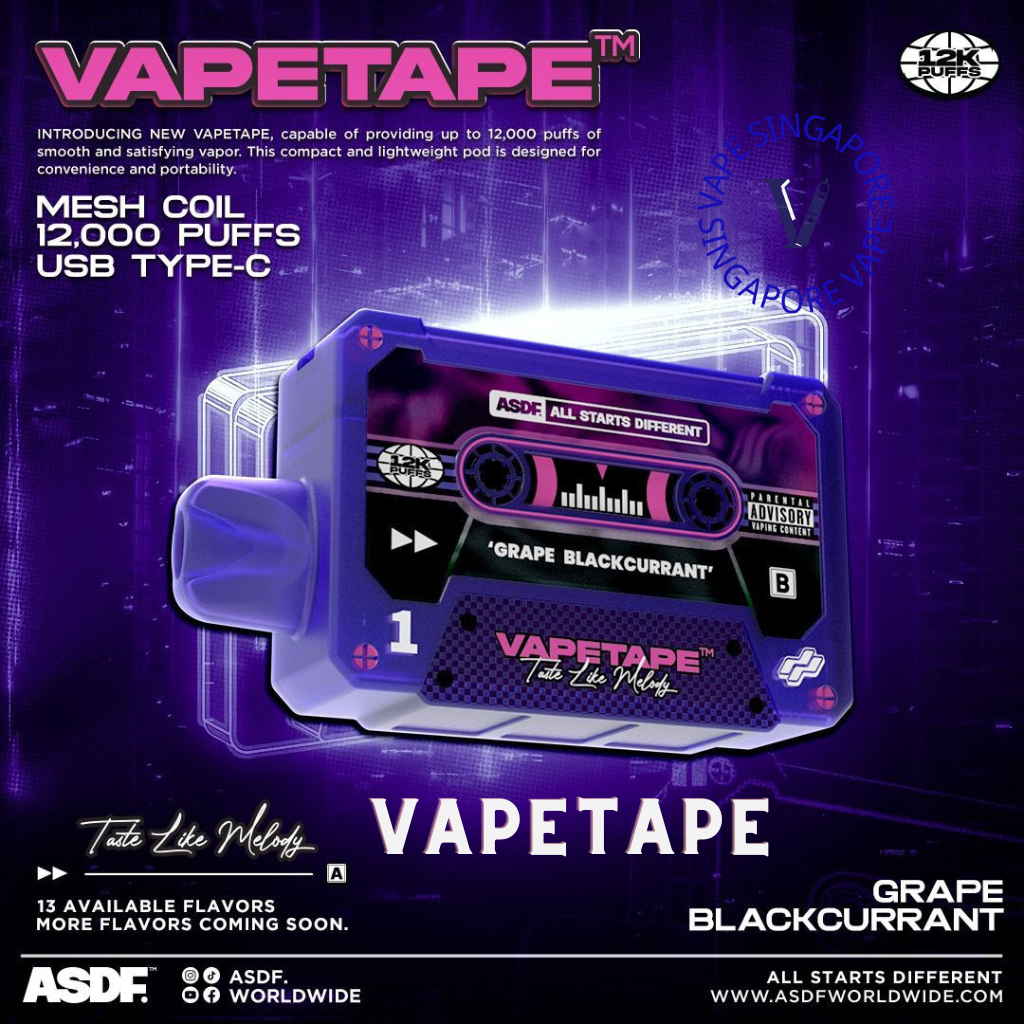 Vape Tape 12,000 puff disposable vape - Vape Singapore SG Vape
