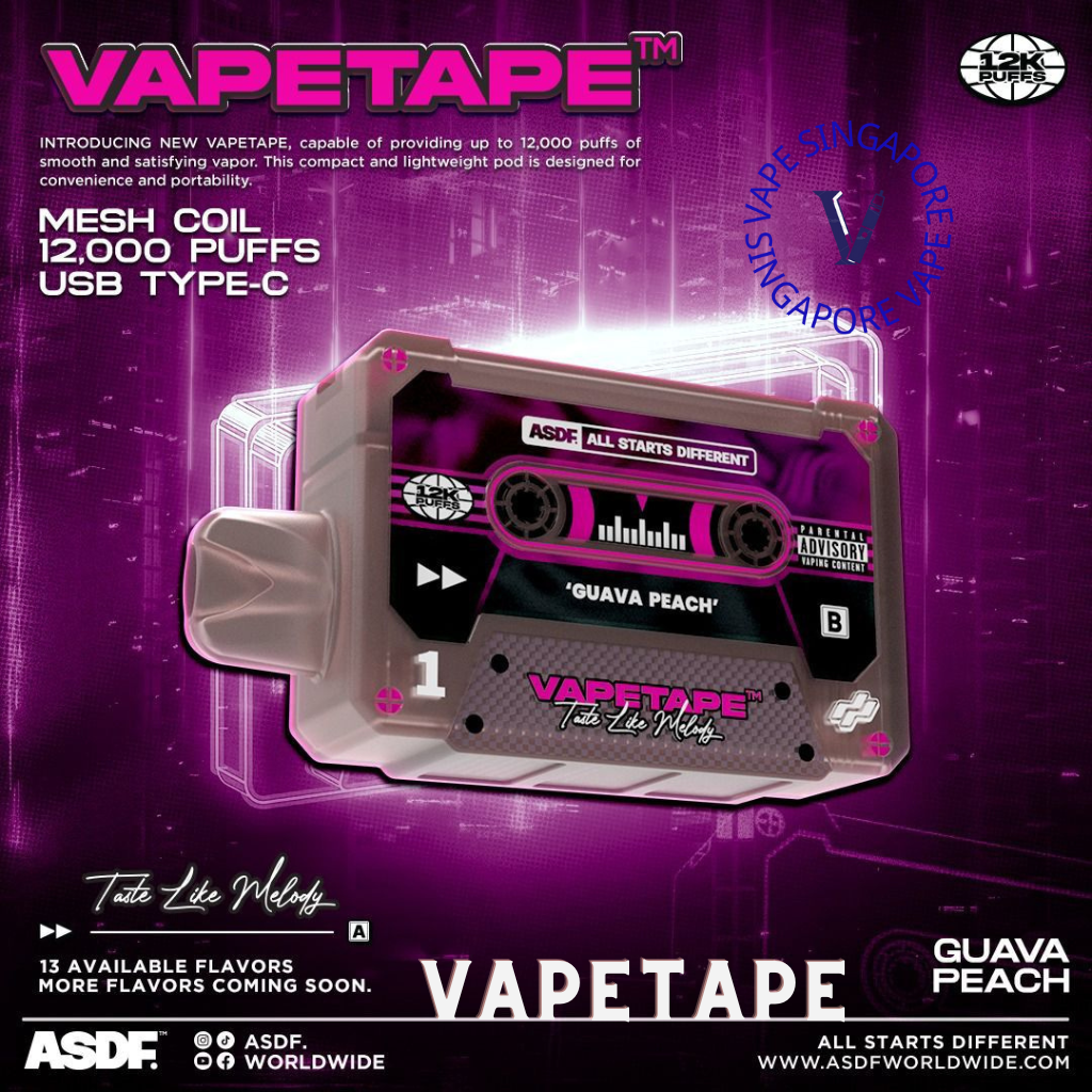 Vape Tape 12,000 puff disposable vape - Vape Singapore SG Vape