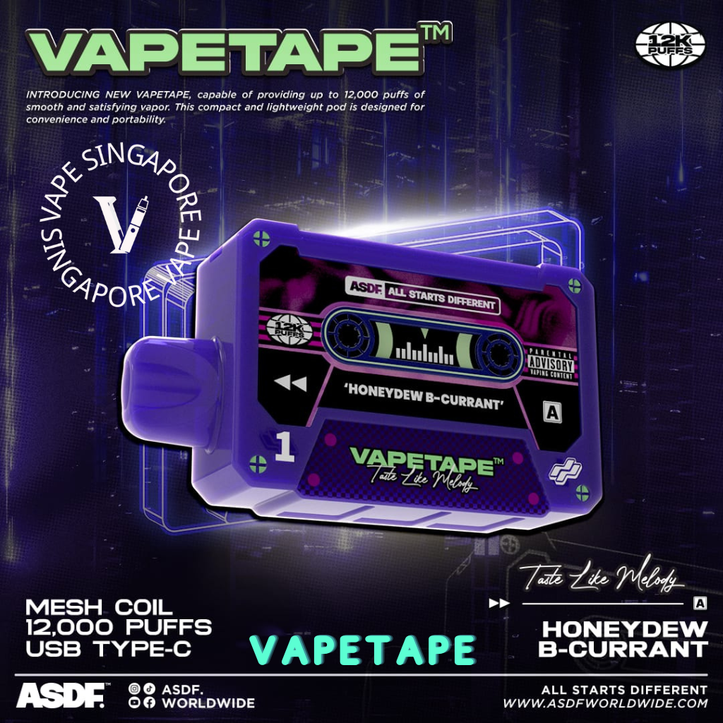 Vape Tape 12,000 puff disposable vape - Vape Singapore SG Vape