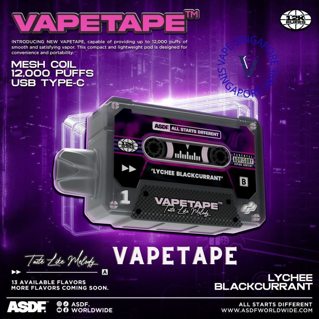 Vape Tape 12,000 puff disposable vape - Vape Singapore SG Vape