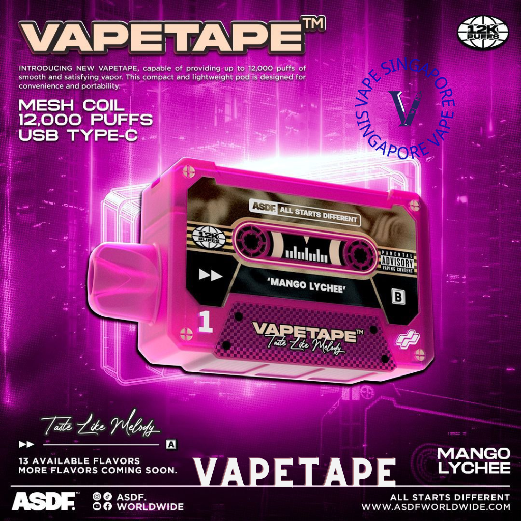 Vape Tape 12,000 puff disposable vape - Vape Singapore SG Vape
